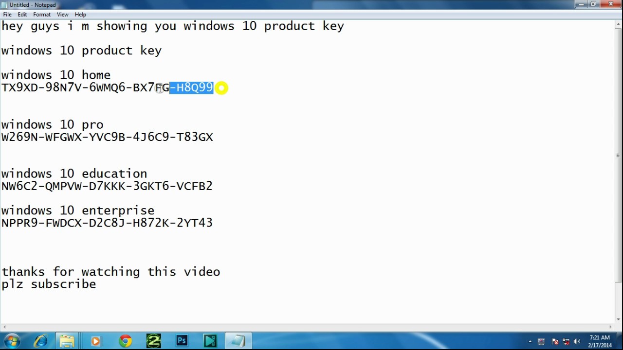 product key for windows 10 pro 64 bit free